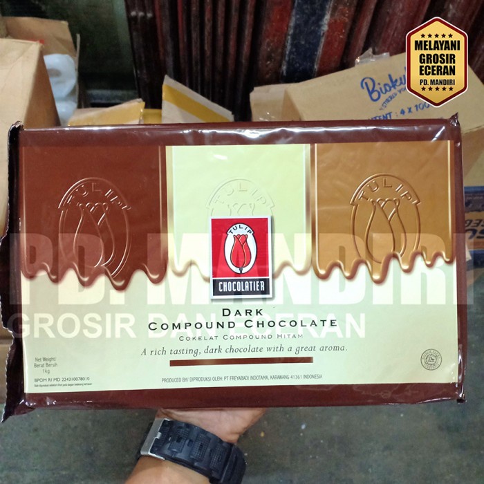Ready" Tulip Dark Compound Chocolate 1 Kg / Coklat Tulip / Coklat Compound