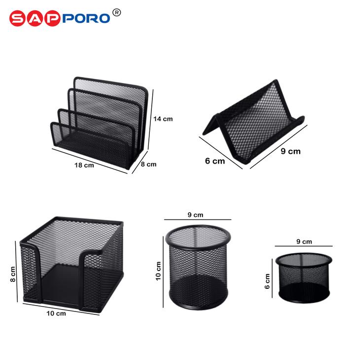 

BARANG TERLARIS SAPPORO ARNES - Set Rak Perlengkapan Kantor Office Organizer Set Besi Meja