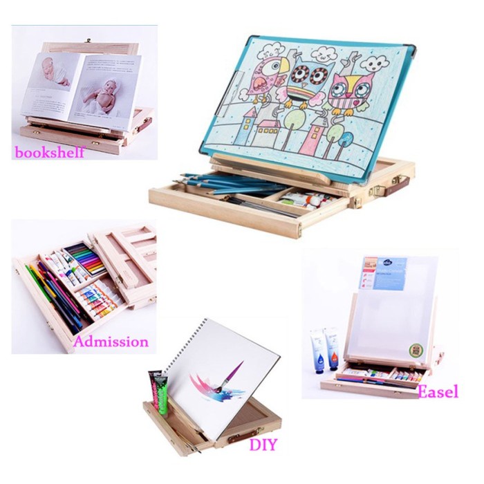 

Stand Kayu Lukis Portable Meja Lipat Easel Meja Lukis Set Menggambar Terlaris