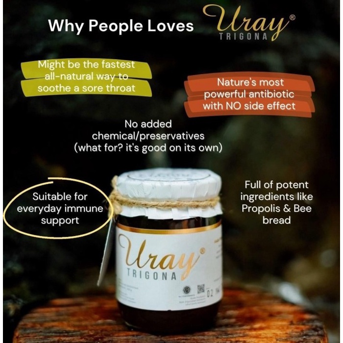 

BARANG TERLARIS MADU URAY TRIGONA/ RAW HONEY 300 GR (230ML)/ MADU KLANCENG/ MADU MURNI