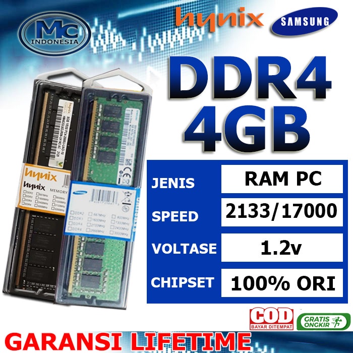 RAM PC MEMORY RAM DDR4 4GB 8GB PC 2133 2400 2666 / DDR4 4GB / DDR4 8GB