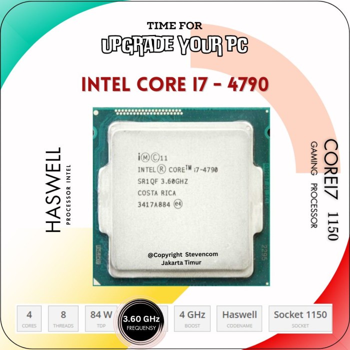 Processor intel core i7 - 4790 haswel garansi