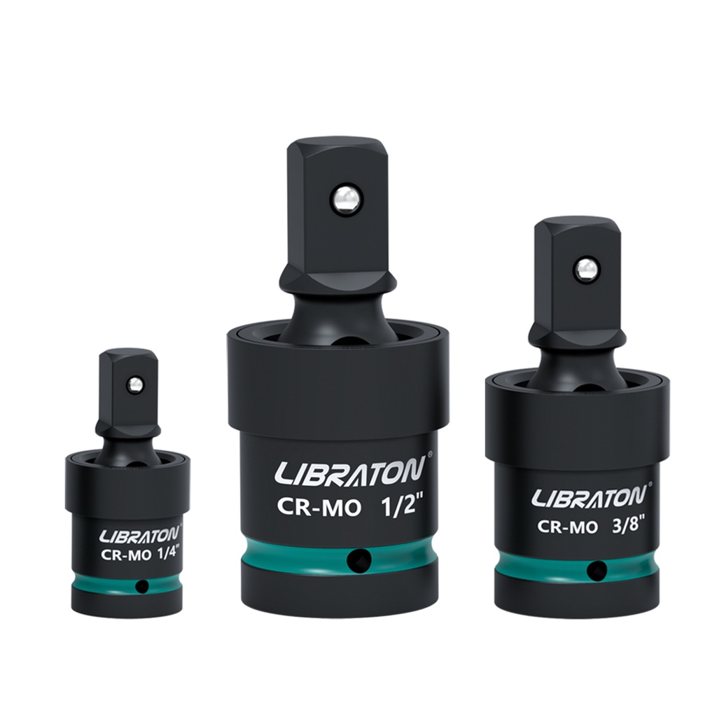 Libraton Swivel Socket Set Impact Swivel Socket Set, Wobble Socket Impact Grade Universal Joint 1/4"