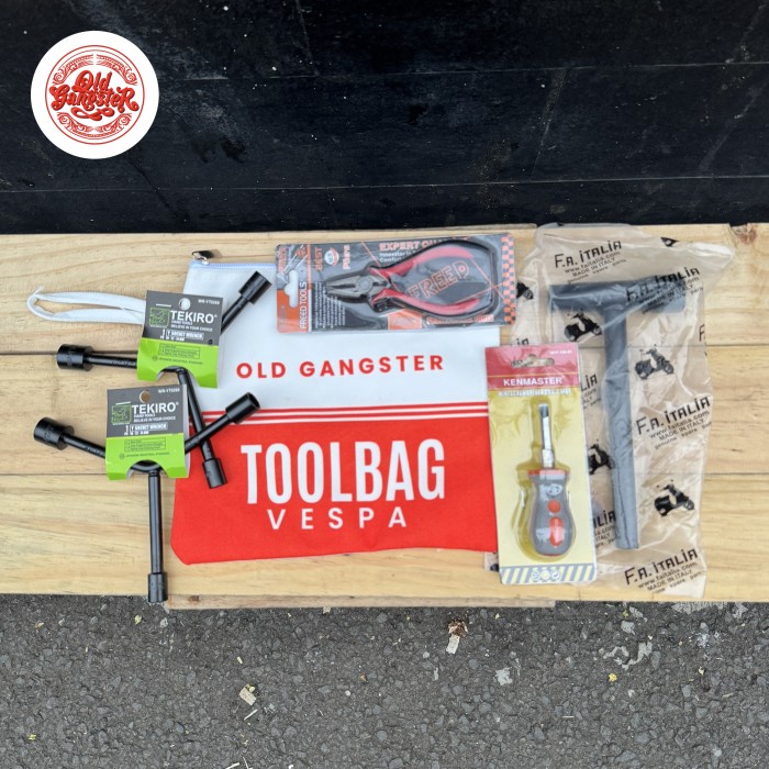 Toolbag Vespa paket kunci Toolkit Tekiro