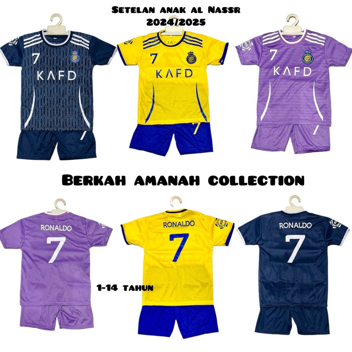 SETELAN BAJU BOLA ANAK AL NASSR/ KAOS BOLA ANAK AL NASSR