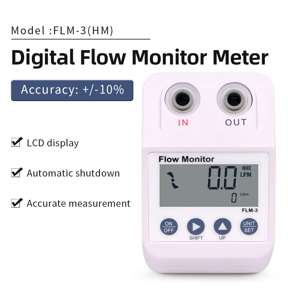 FLM-3 1/4" Flow Meter Water Purifier Electronic Digital Display Monitor Filter Water Flow Meter Alar