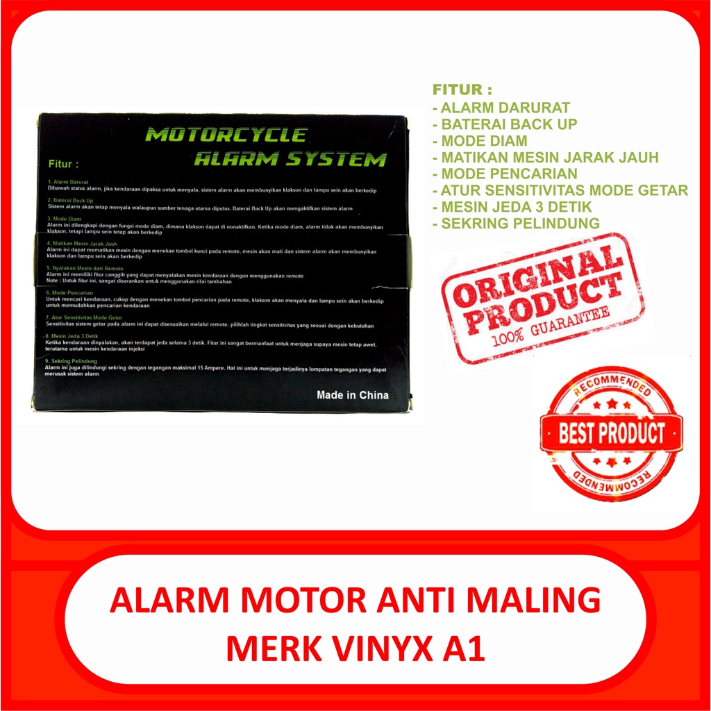 Promo  Alarm Motor Vinyx Injeksi Jeda Stater