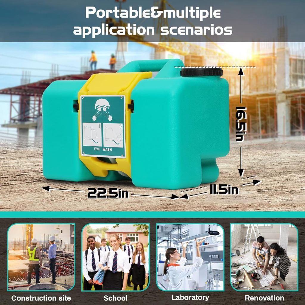 Garansi 1 tahunPortable 8 Gallon Eye Wash Station ,Dual Spray,Not Easily Leaked,Wall Mounted Eye
