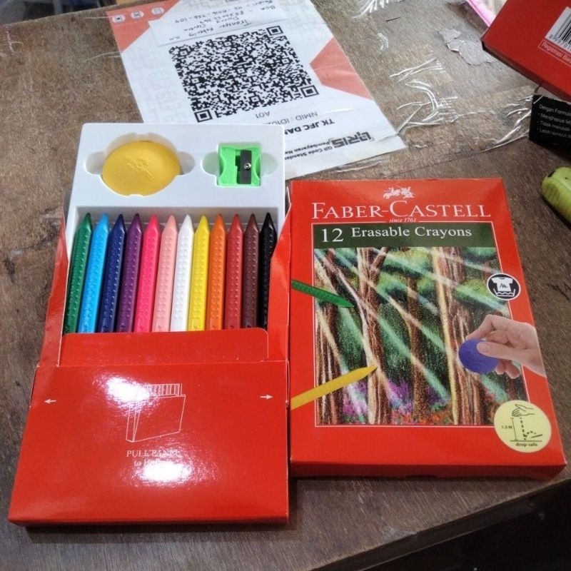 

(1pack) crayon faber castell erasable bisa dihapus