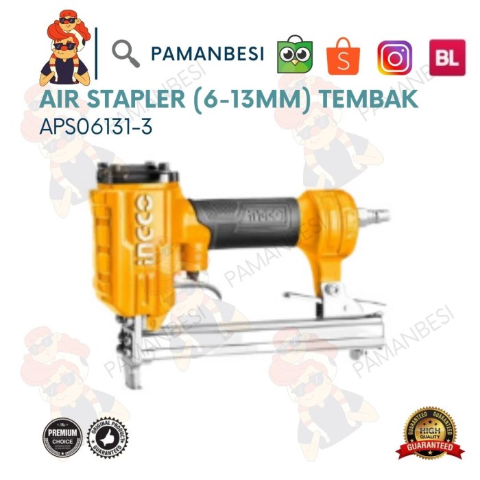 

TERBARU! INGCO APS06131-3 Air Stapler (6-13mm)- Staples Steples Stepler Tembak