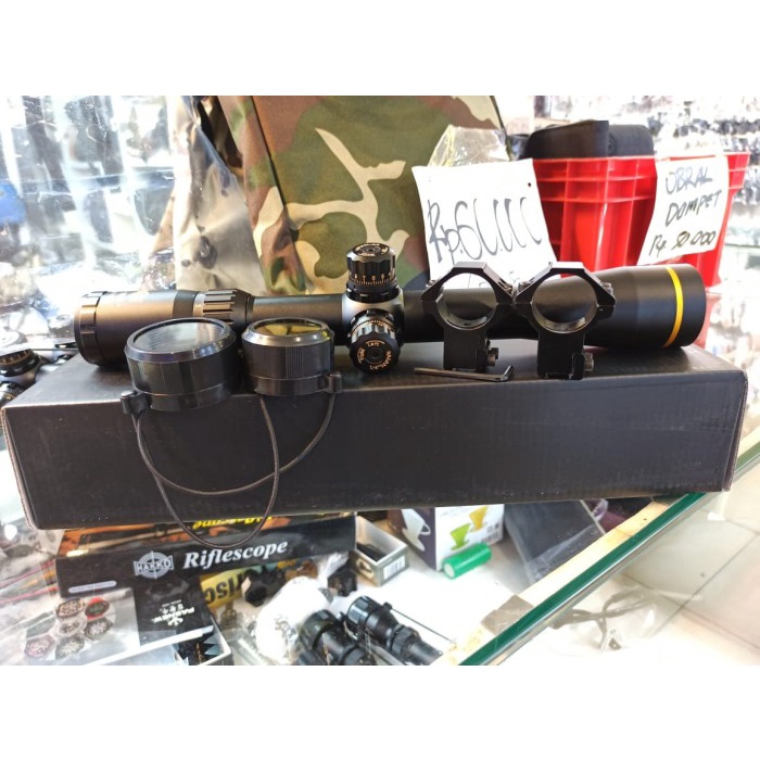 Ready Stock Teleskop Hakko 4-16X44 Ring Gold Tube 30