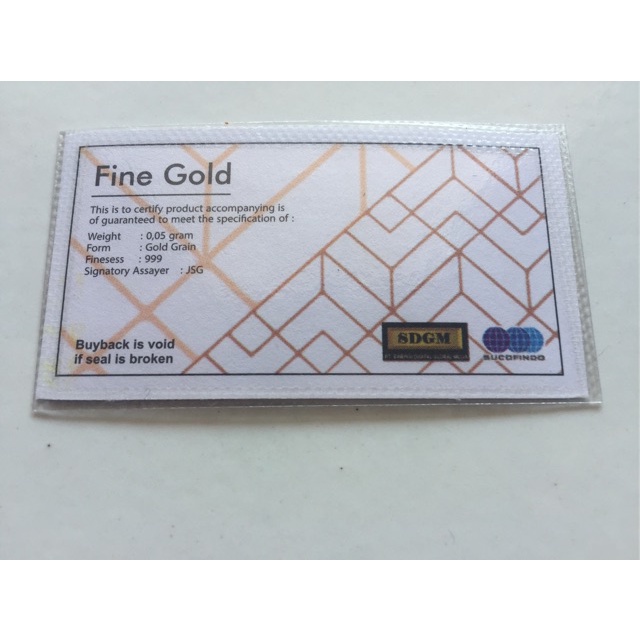 Minigold 0,05 gr emas murni mini gold logam mulia faktur resmi untuk souvenir kado hadiah