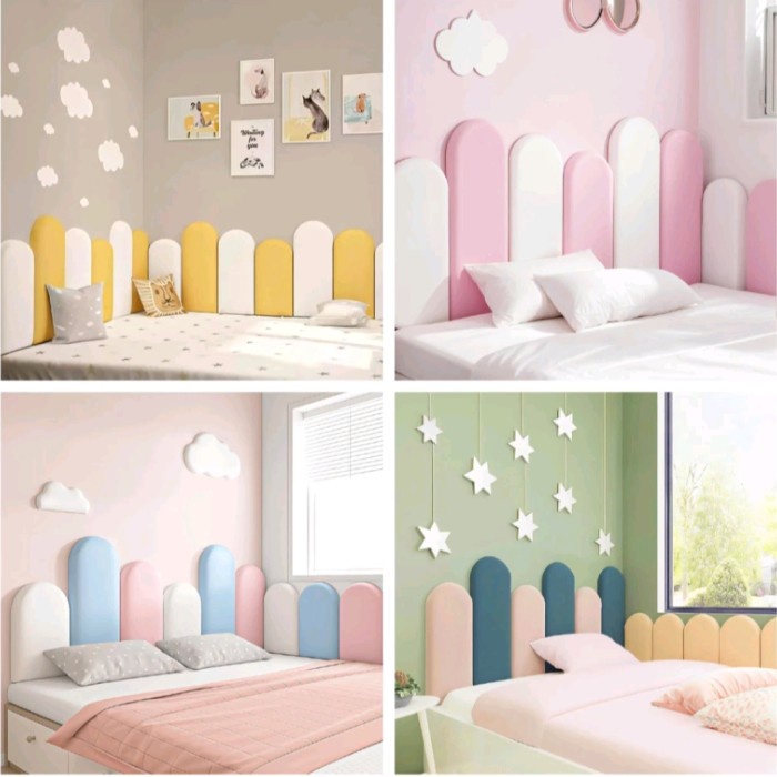 Top HEADBOARD PANEL WALL 3D OVAL KAIN OSCAR (KULIT SINTETIS) PREMIUM