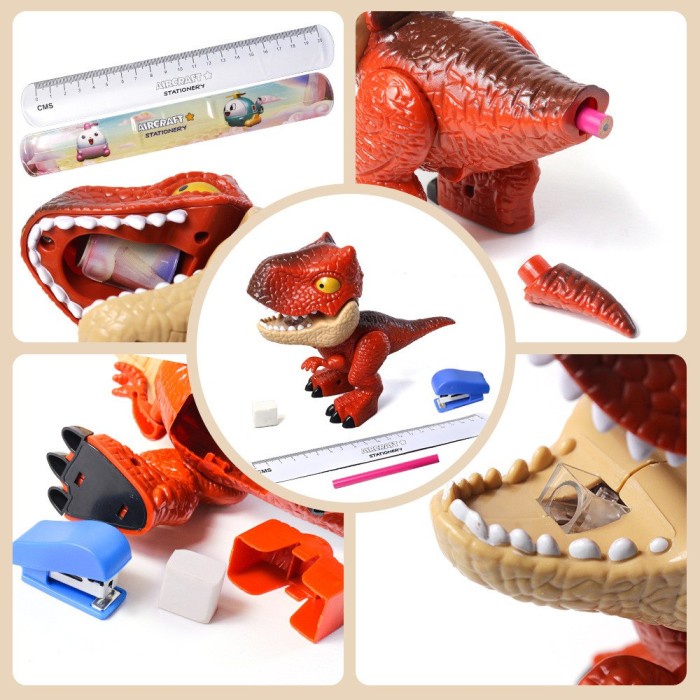 

Dinosaur Stationery 5in1 Pensil, Penghapus, Peraut, Penggaris, Staples Kode 730