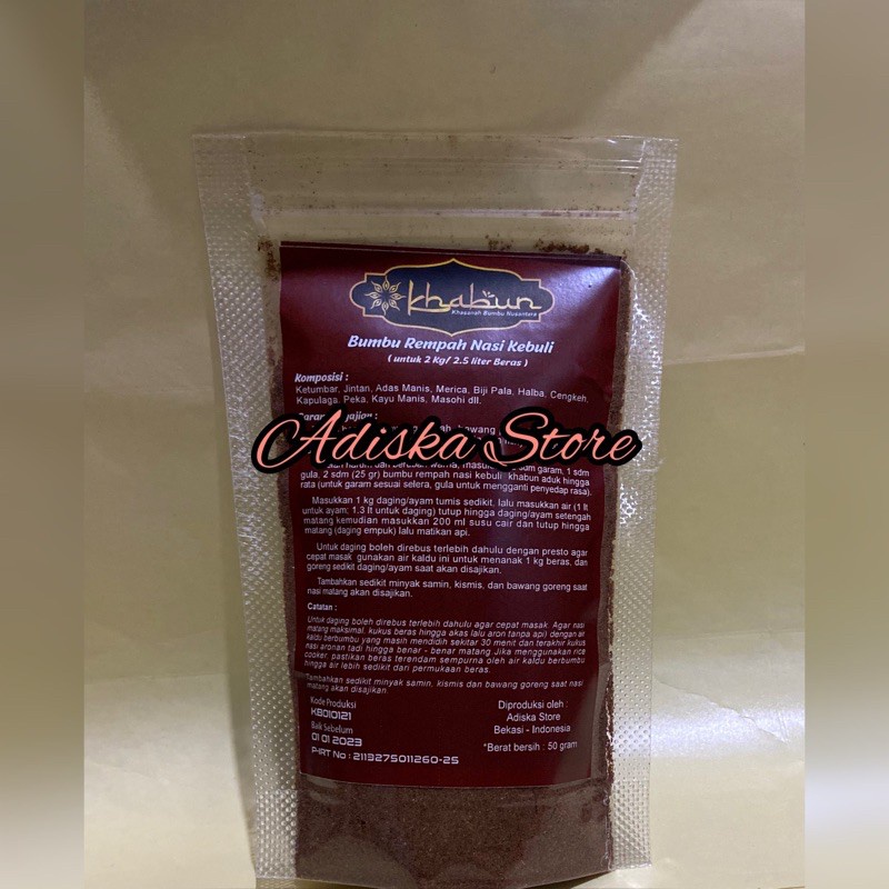 

HJE Bumbu Kebuli Khabun 50 gr