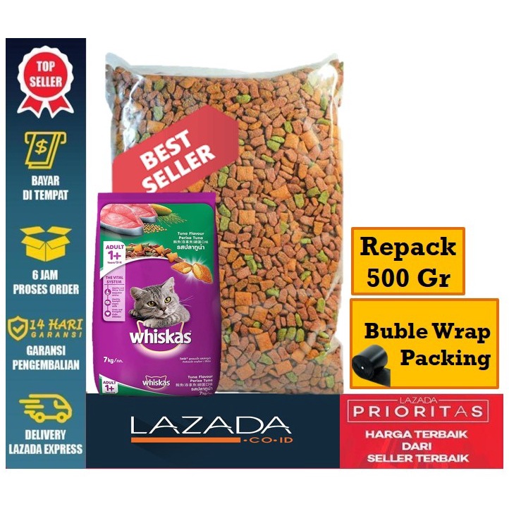 

Makanan Kucing Whiskas Dry Repack 500gr Makanan Kucing Kering rasa Tuna
