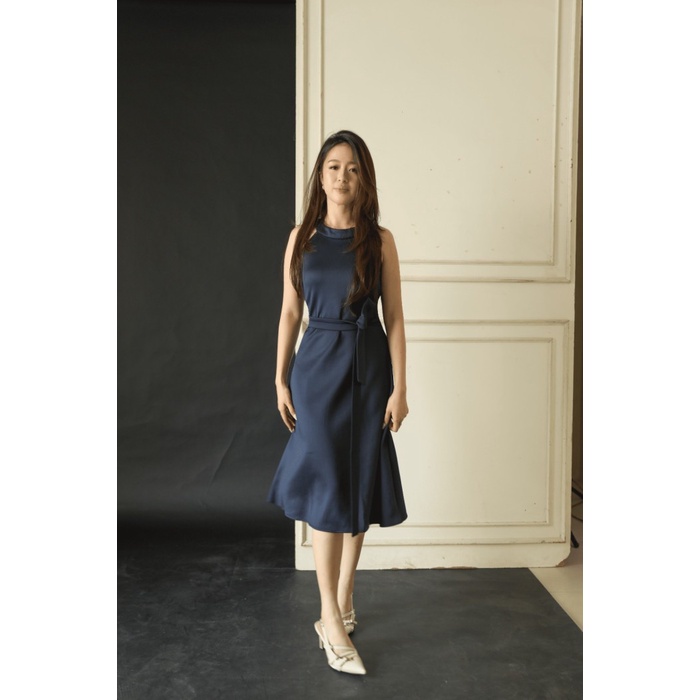 Pamela Dress Navy - Atvezzo Wrap Dress Terlaris