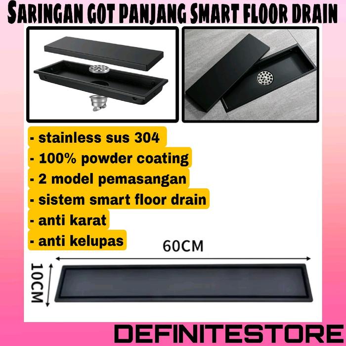 Floor Drain Panjang Stainless Saringan Kamar Mandi Saringat Got Smart Floor Drain Kamar Mandi