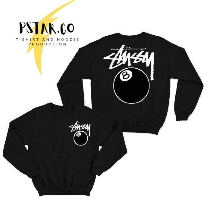 SWEATER CREWNECK STUSSY 8 BALL OUTFIT WIND BREAKER