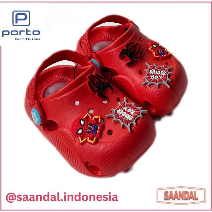 Sandal Baim Eva Bersuara Anak Laki-Laki Balita Porto 1097T Spiderman Spider Boy Merah Biru Hijau