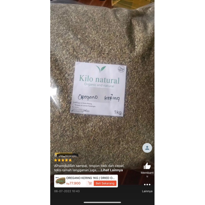 

HJE Oregano Kering 1kg / Dried Oregano Leaves 1kg