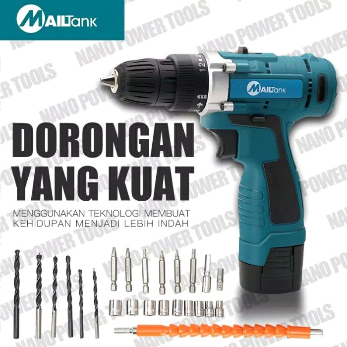 Mesin Bor Baterai Mailtank 18v SH 189 Bor Cordless 18v Bor Tembok
