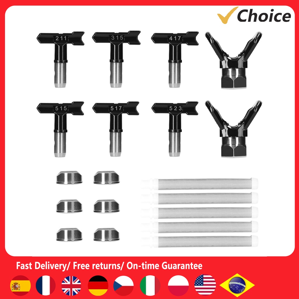 Airless Paint Nozzles Filters Set Reversible Spraying Machine Tips Airless Paint Sprayer Nozzle Filt