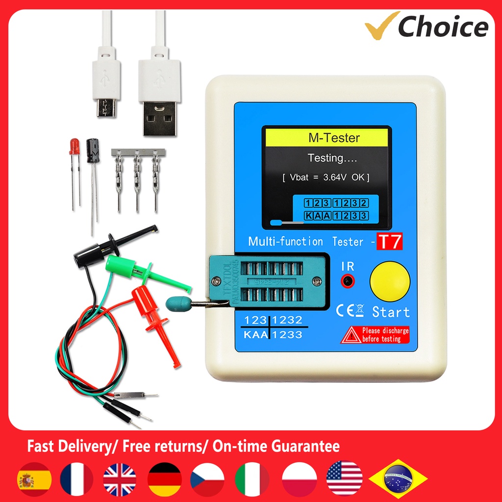 LCR-T7/LCR-TC1 Transistor Tester TFT Diode Triode Capacitance Meter LCR ESR Meter NPN PNP MOSFET IR 