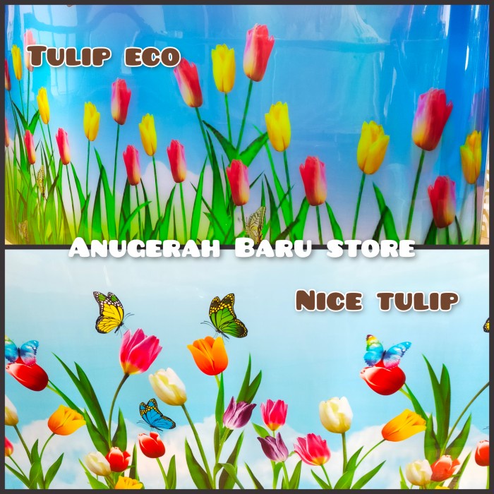 YiY- Fiber pagar plastik penutup pagar rumah motif BUNGA TULIP