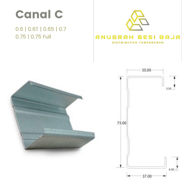 HJK Rangka Baja Ringan Kanal C / C Truss / Canal C Panjang 6 Meter
