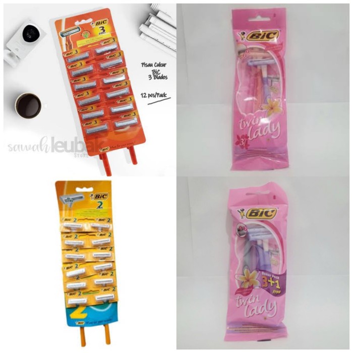 JH8 BIC 1 2 3 Blade dan Twin Lady Shaver Alat Cukur Jenggot Kumis Ketiak
