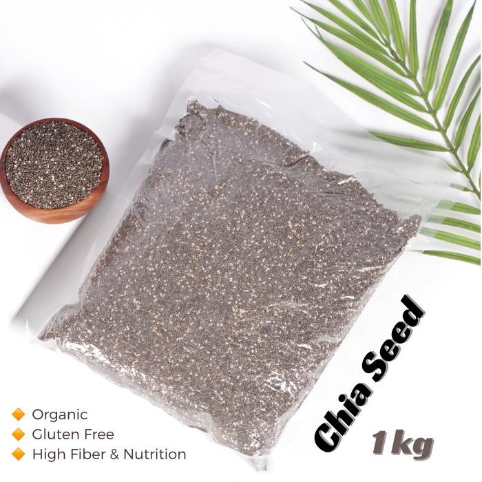 

CHIA SEED 1kg Organik Biji bijian Chiaseed Black Import Cia Hitam Kaya Serat Kesehatan Super Food