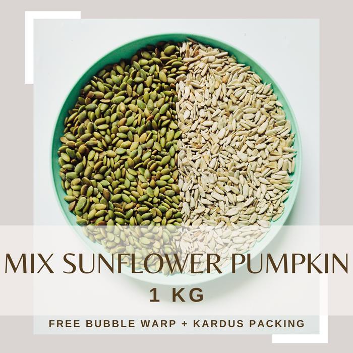 

MIX SUNFLOWER PUMPKIN 1 KG PREMIUM SEED - BIJI BUNGA MATAHARI KWACI KUACI PANGGANG CAMPUR SIAP MAKAN
