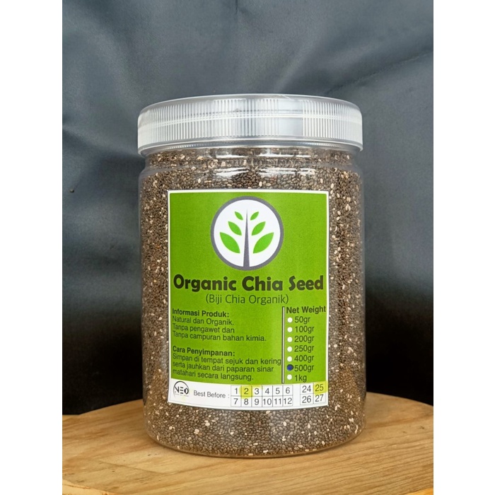 

Organic Chia Seed 500 gram (1/2kg) BPOM HALAL/ Organic Black Chia Seed