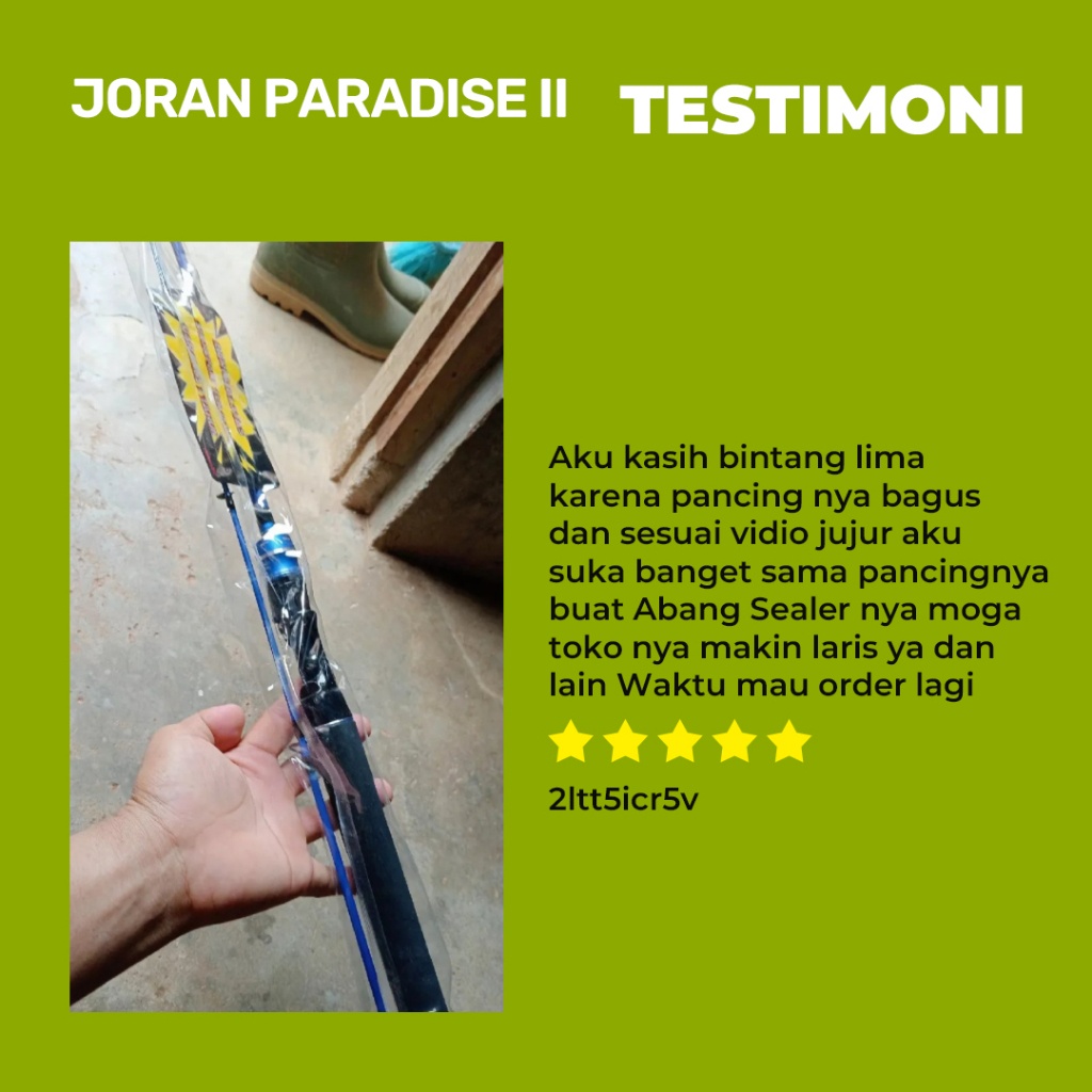 Tornado Paradise Joran Pancing Fiber Solid Paradise 2 II Handle Full EVA Garansi 1 Tahun