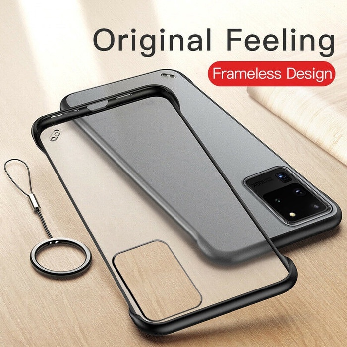 TERLARIS CASING SAMSUNG S20/S20 PLUS/S20 ULTRA FRAMELESS TRANSPARANT STAND RING MURAH