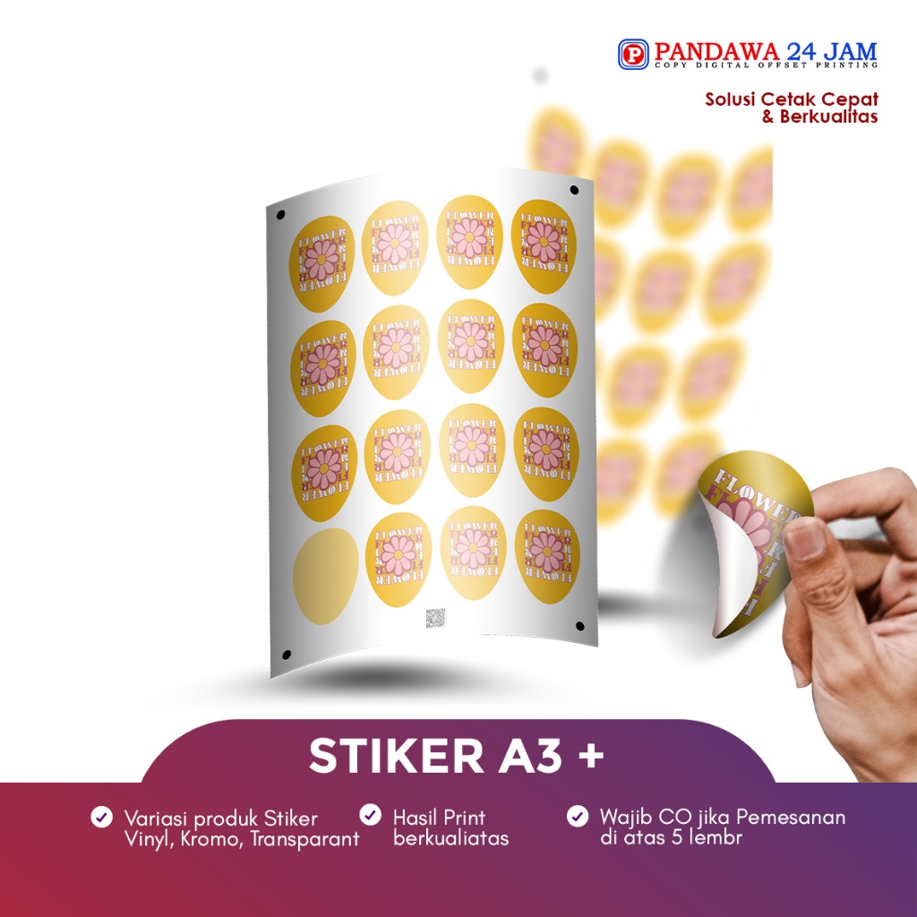 

IK! Cetak Stiker A3 Cutting Custom Stiker Vinyl Transparan Chromo Silver Gold