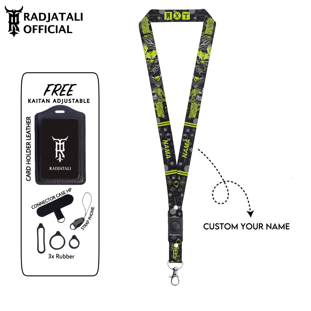 

iK! Lanyard Custom Nama Cyberpunk Series 2cm Request Nama Satuan Gantungan Card holder Full printing