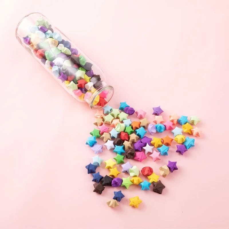 

IK! 540pcs Kertas Orami Bintang Diy Berwarna Star Paper Craft Handmade COD