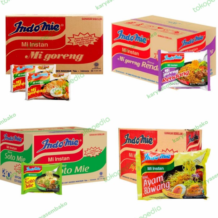 

Ready Indomie Goreng Ayambawang Soto Rendang Dll 1Dus