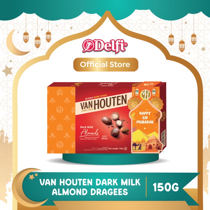 

Promo Van Houten Chocolate Almond Box Dragees Ramadhan 150 G Ready