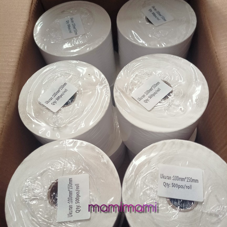 

IK! Sticker Label Barcode 100 x 150 Isi 500 / 300/ 250 Kertas Stiker Thermal 150x100 A6 Termal