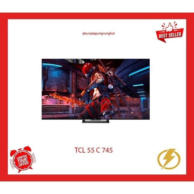 DIGITAL QLED TV TCL 55 INCH GOOGLE TV 55 C 745