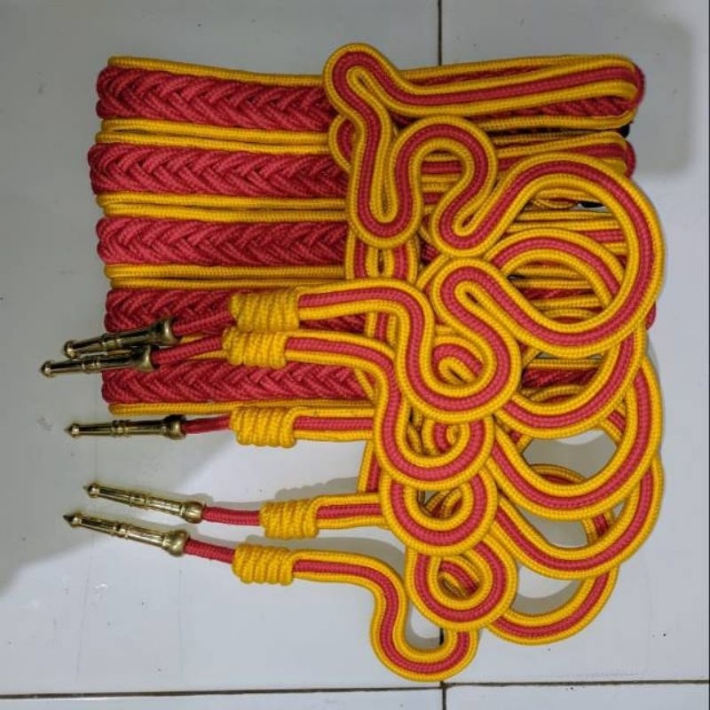 Tali Komando Merah List Kuning/TaliKur NAGA/Tali Komando Murah/Tali Komando Pramuka.