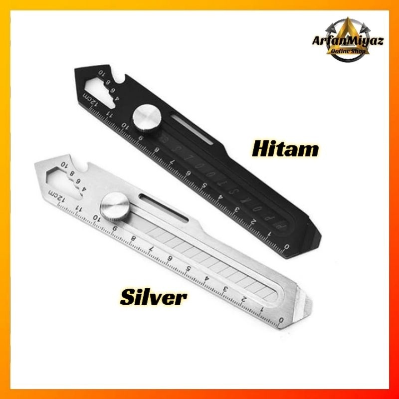 

iK! Pisau Cutter Plus 5pcs Refill 18mm 6 in 1 multifungsi Baja Cutter Besi Stainless Besar 5 pcs Set