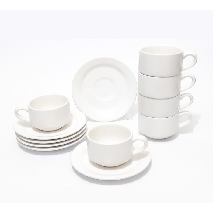 Cangkir Putih Polos - Siera (6 set)