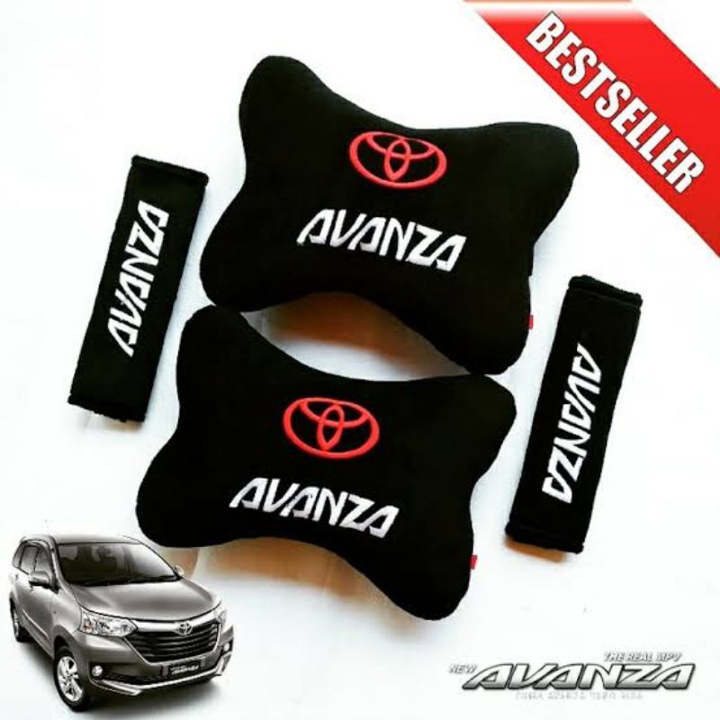 CUCI GUDANG Bantal Mobil / Bantal Leher Avanza / Bantal + Sarung Sabuk Model Avanza Bantal Mobil