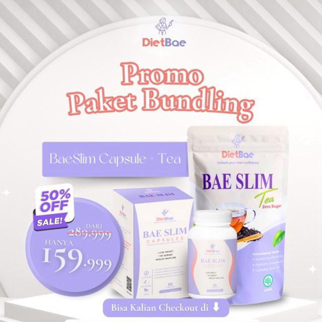 

( PROMO ) [TURUN 15 KG] BEST PAKET BUNDLING Lebih Hemat! Teh dan Kapsul Diet Herbal by DietBae BEST