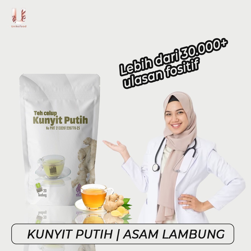 

( PROMO ) Unikefood Teh Celup Kunyit Putih Herbal Mengatasi Asam Lambung Organik. BEST SELLER