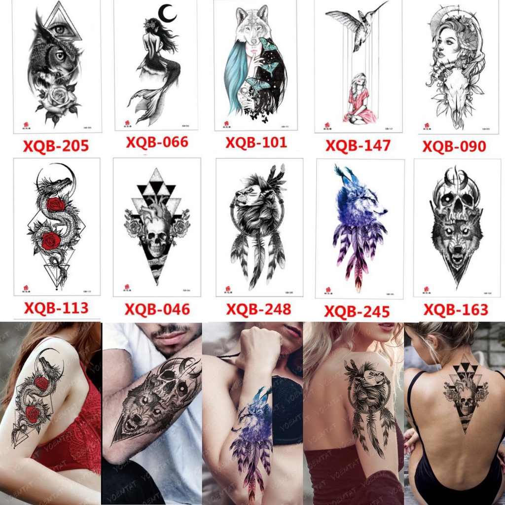 Grosir Stiker Tato / Tato Temporer 21x11cm Motif Aesthetic Tatto Temporary Tato Halal Tato air